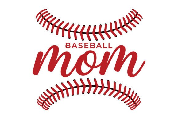 Baseball Mom Stitch Script Red SVG: Graphics & T-Shirt Designs