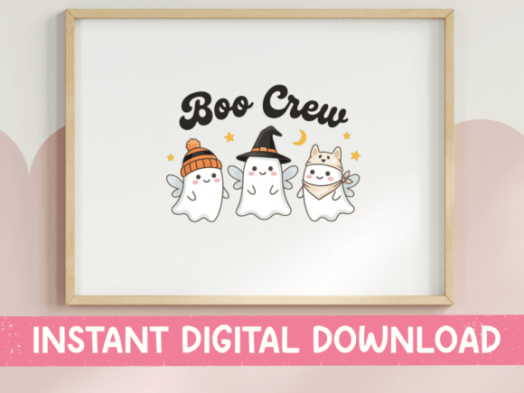 Boo Crew Ghost Trio: Halloween Graphics for T-Shirt Designs