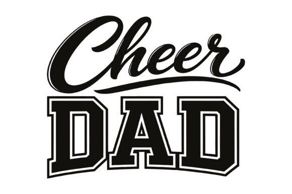Cheer Dad Varsity Script SVG for T-Shirt Graphics