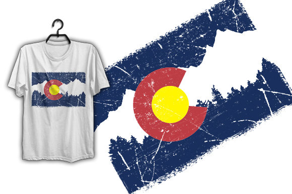 Colorado Flag T-shirt Design: Graphics & Print Templates