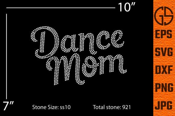 Dance Mom Rhinestone Script Typography Graphics & T-Shirt Designs