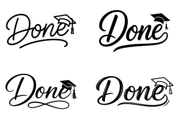 Done Graduation Script Graphics for T-Shirt Designs