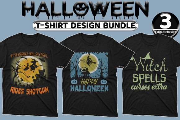 Halloween Day T-Shirt Design Bundle-8: Embroidery Review