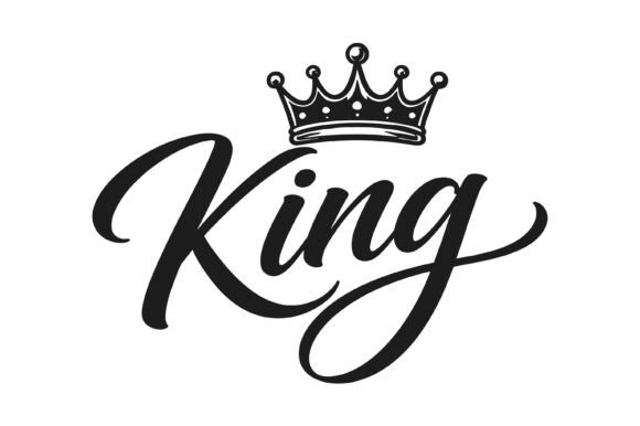 King Crown Elegant Script Lettering for T-Shirt Graphics