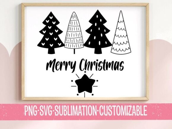 Merry Christmas Trees SVG for Graphics & T-Shirt Designs