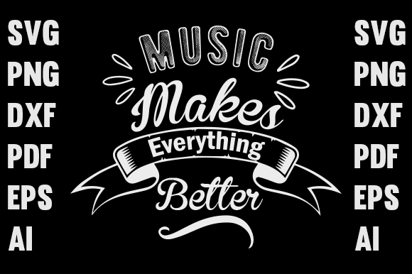 Music Typography T-shirt Design: Graphics & Print Templates