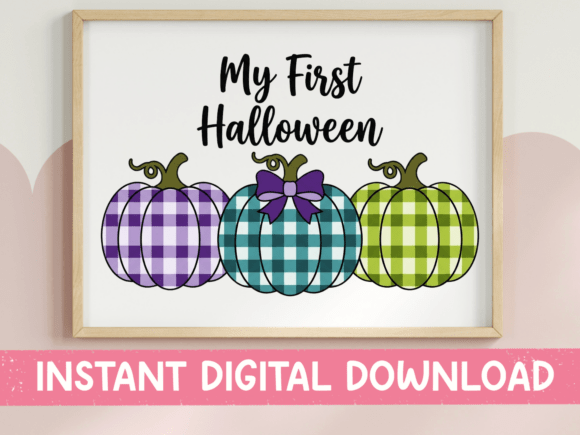 My First Halloween Plaid Pumpkins: Graphics for T-Shirt Designs