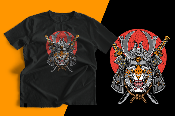 Samurai Tiger Graphics: Print Templates That Command Attention
