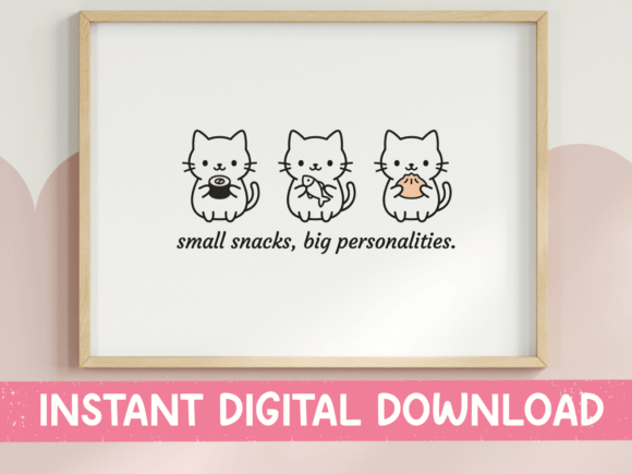 Small Snacks Big Personalities Cats SVG: Graphics for T-Shirt Designs & Branding