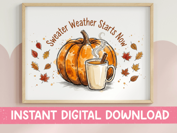 Sweater Weather Pumpkin Mug: T-Shirt Graphics & Design