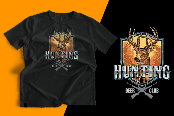 T-shirt Design - Hunting Deer Club Graphics