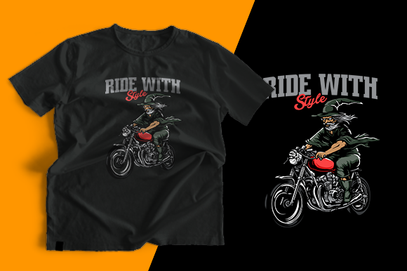 T-shirt Design - Ride with Style: Graphics & Print Templates
