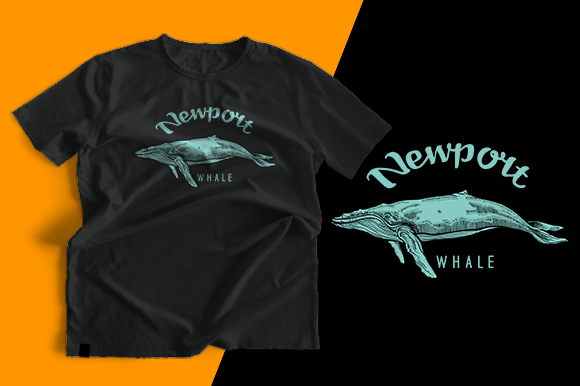 T-shirt Design - Whale: Graphics & Print Templates