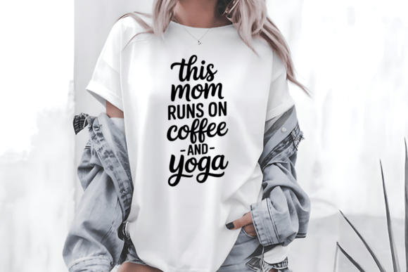 This Mom Runs on Coffee SVG PNG Graphics & T-Shirt Designs